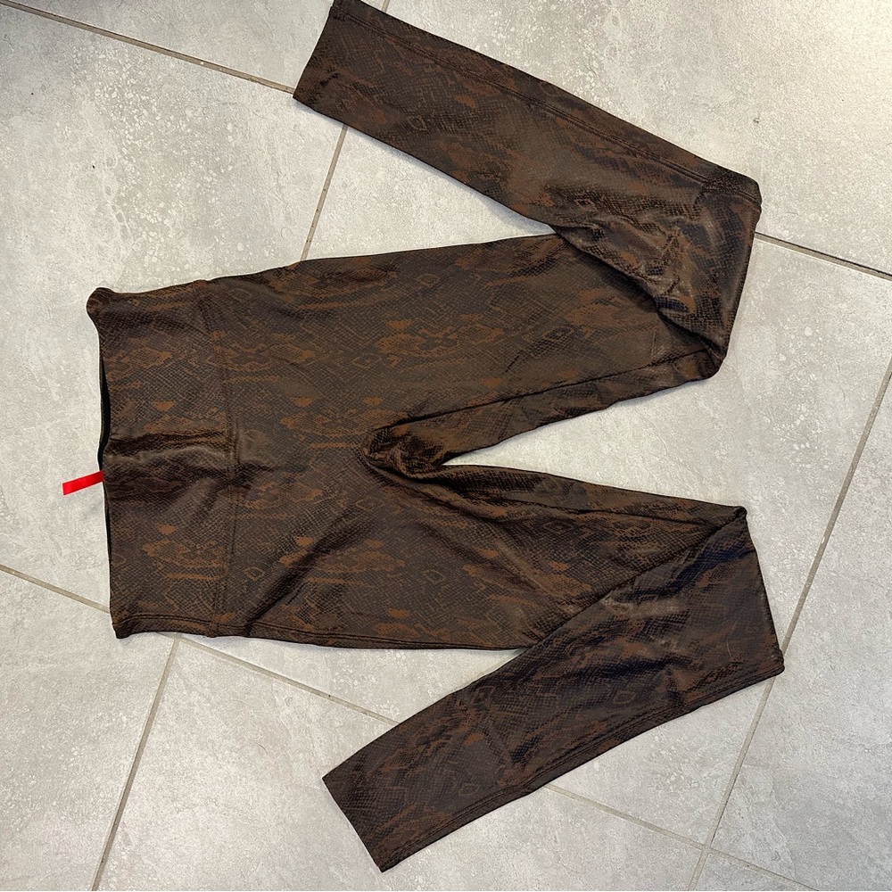 SPANX Brown Snakeskin Leggings